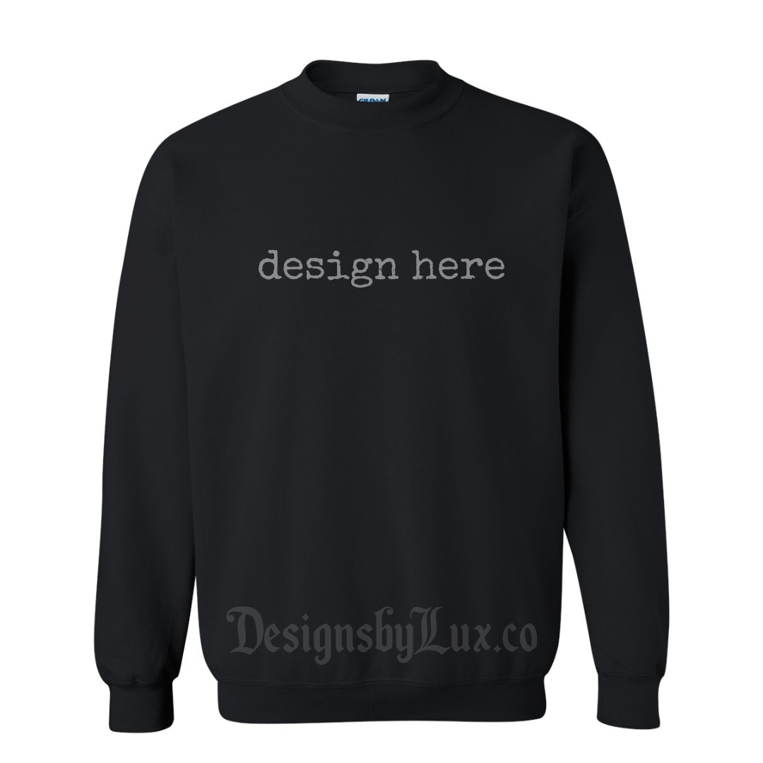 Custom Adult Crewneck Sweatshirt - BLACK