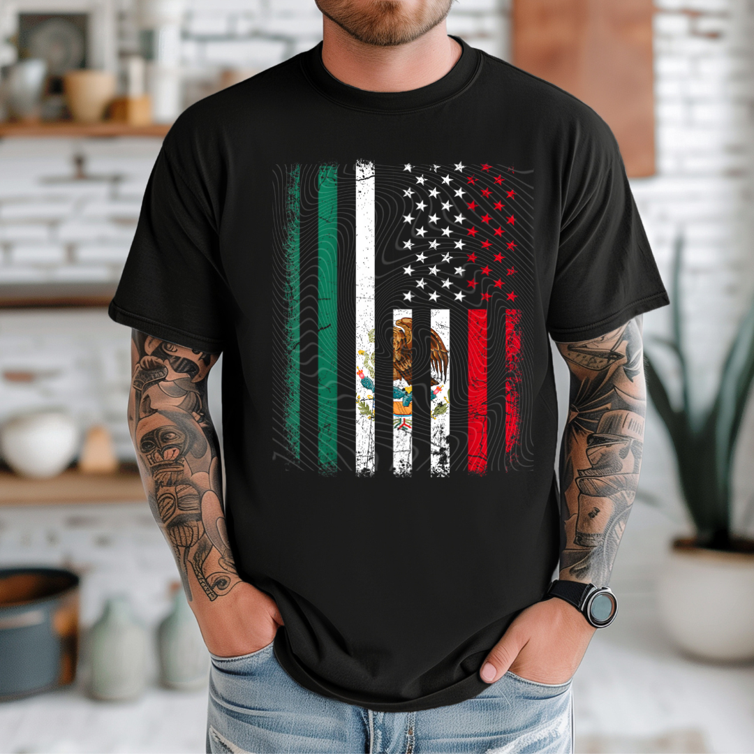 Mx/Us Flag Distress DTF