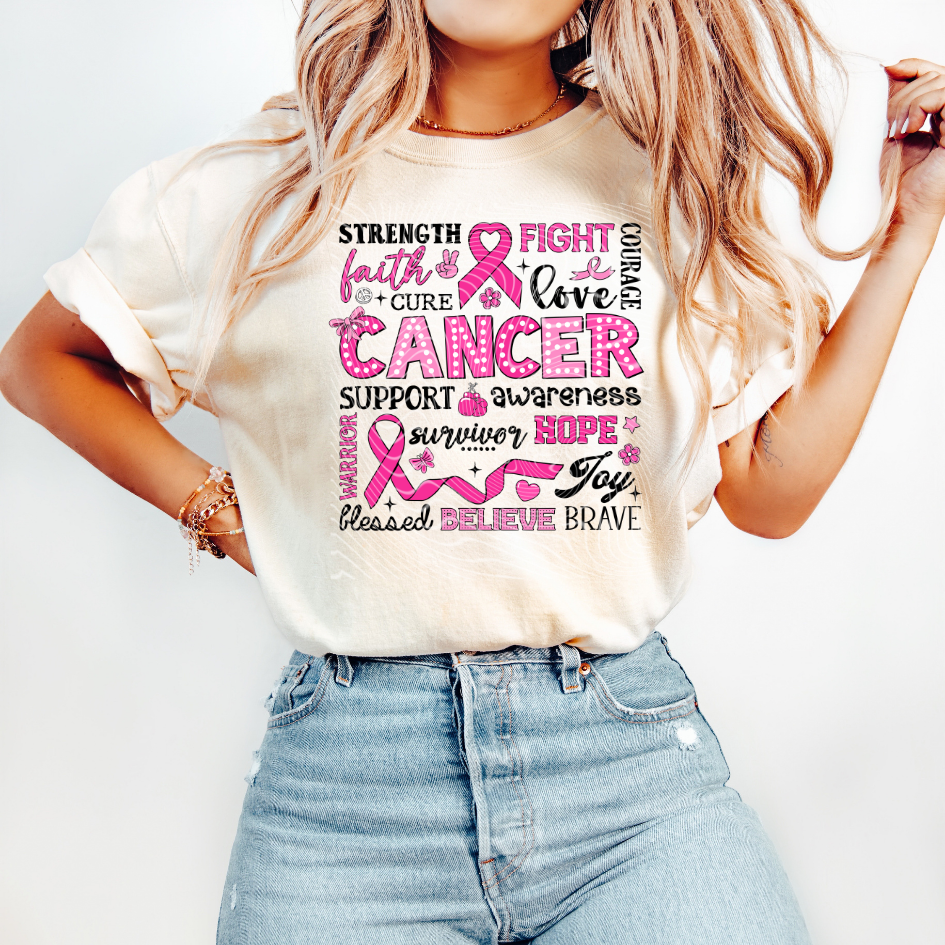 Pinktober Inspirational Words DTF