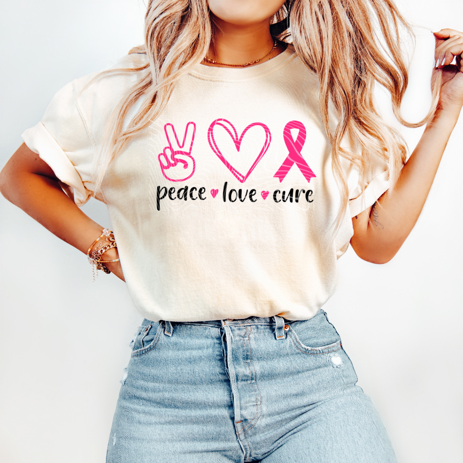 Pinktober Peace Love Hope DTF