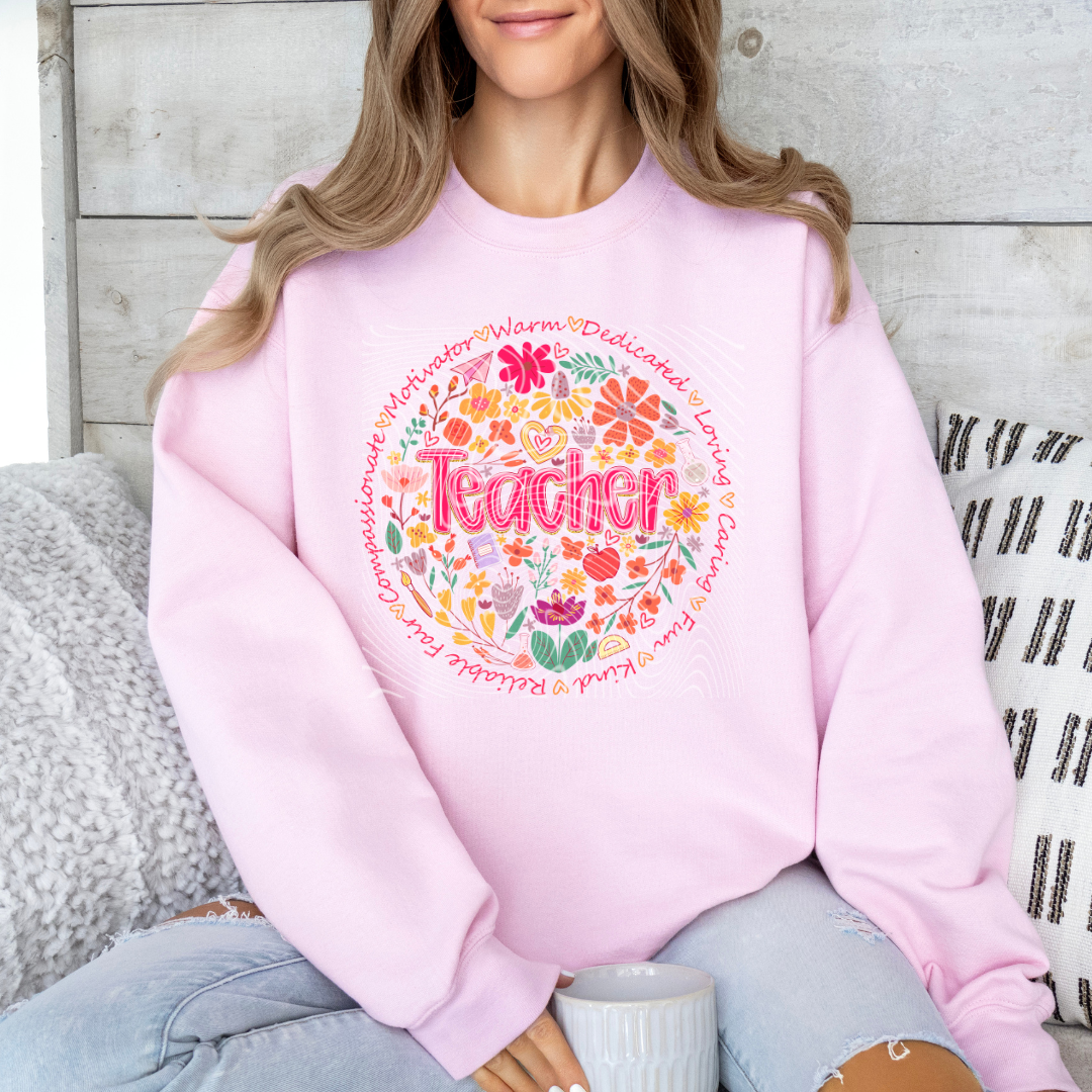 Teacher Motivator Floral DTF