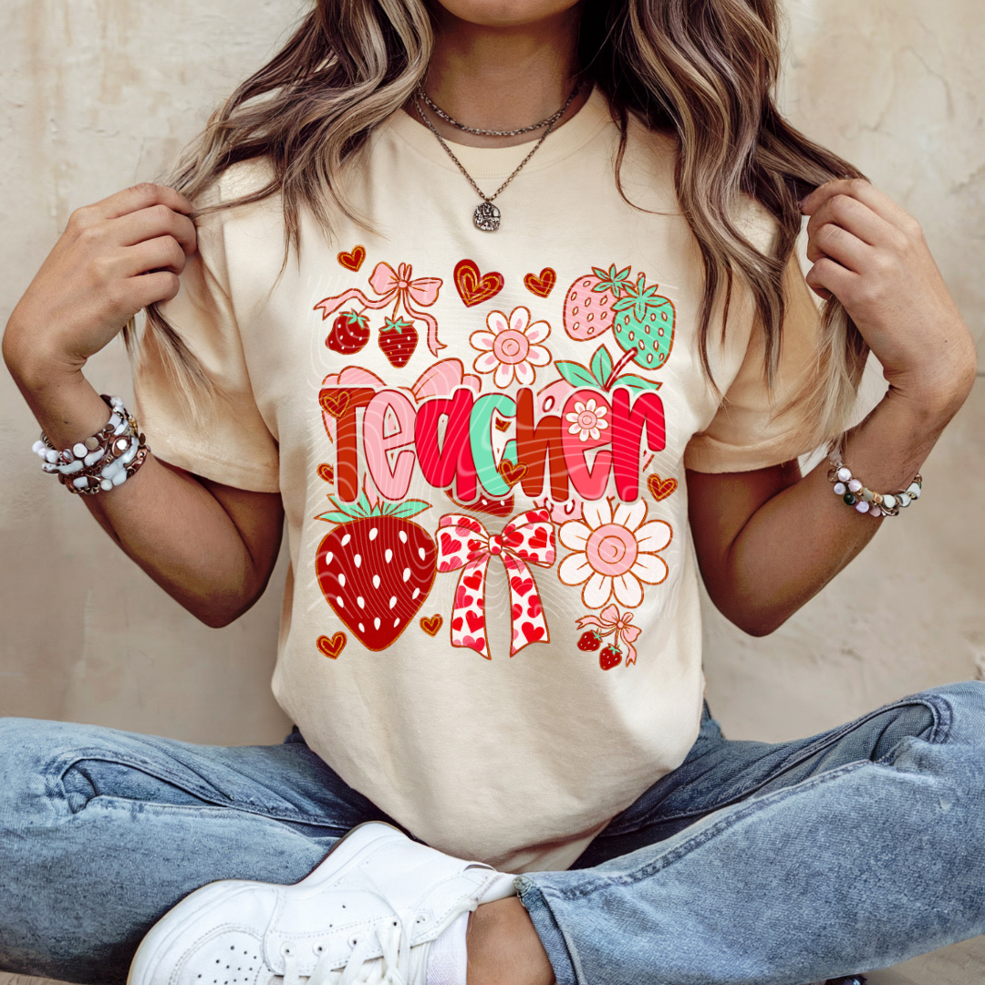 Teacher Strawberries DTF