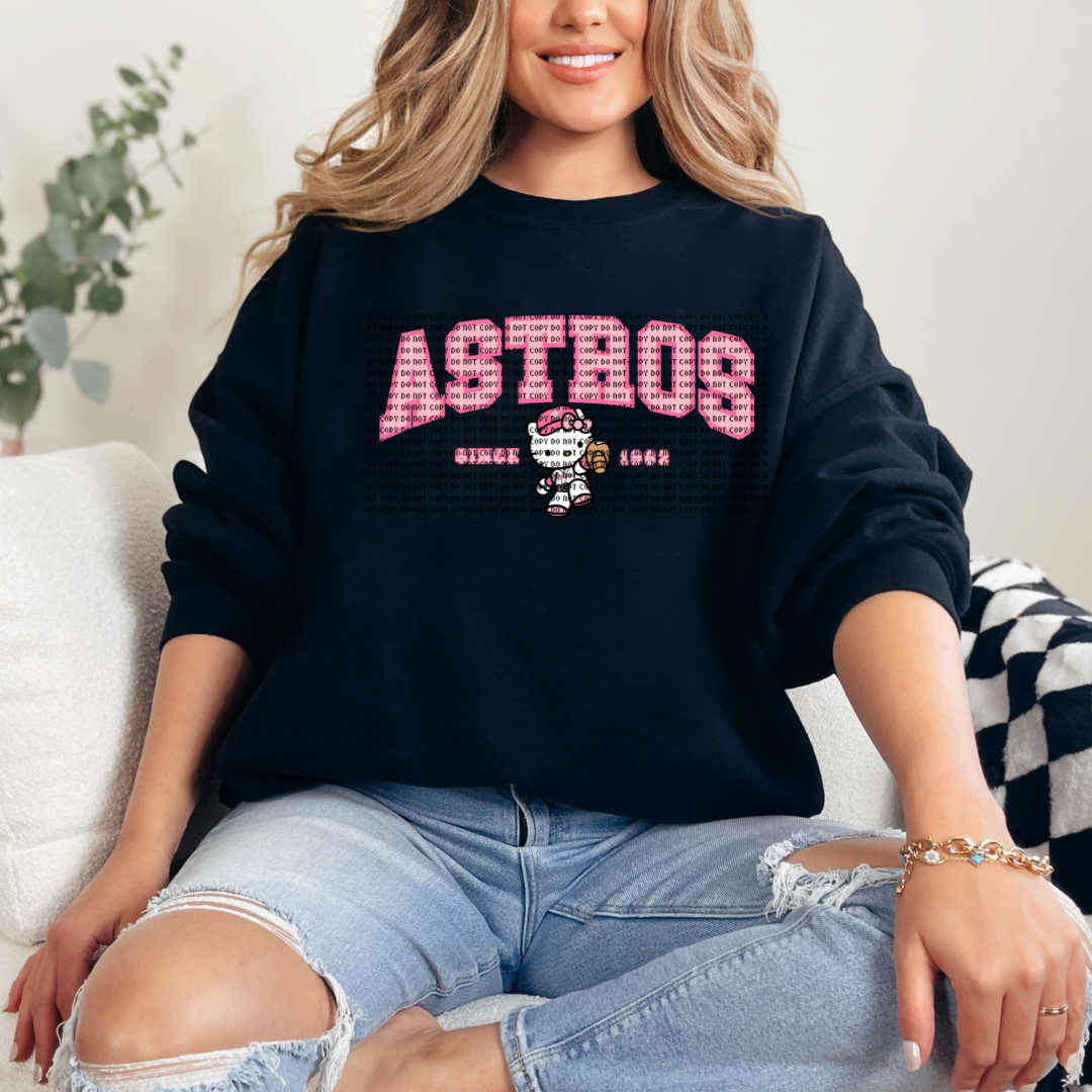 Baseball Astro Pink Kitty DTF