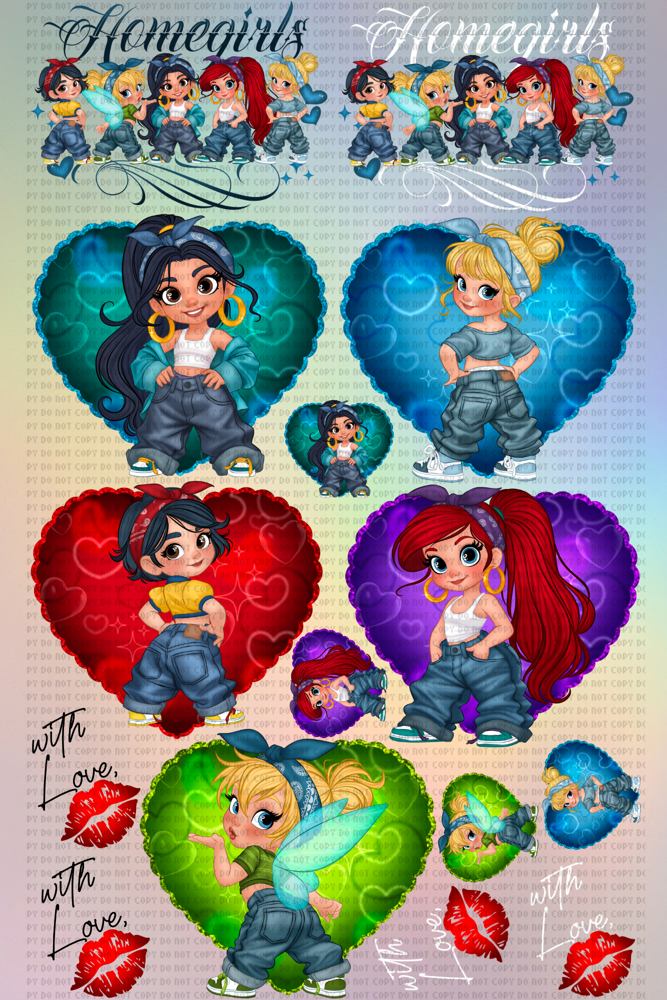 PreMade: VDAY Chicana Princesses 22x36