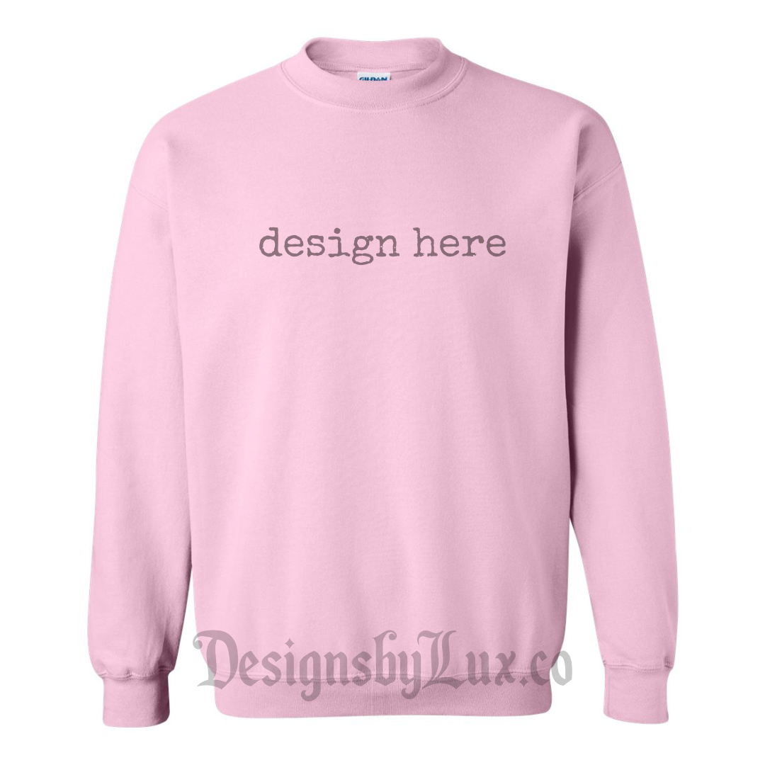 Custom Adult Crewneck Sweatshirt - LIGHT PINK