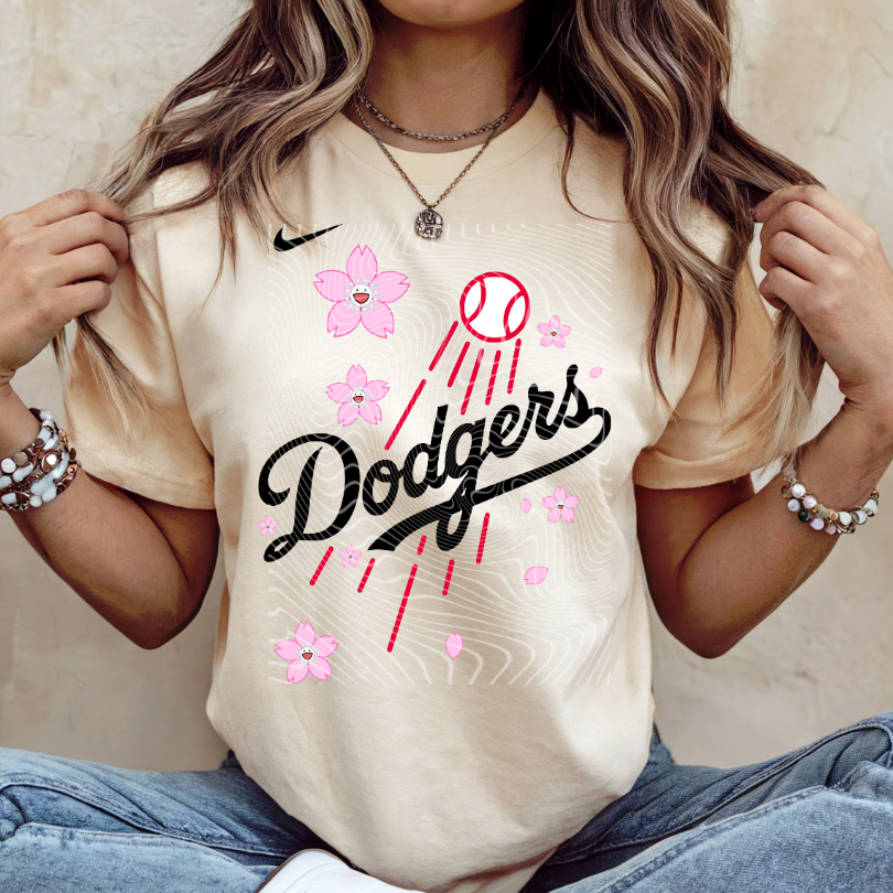 D. Cursive Cherry Blossom DTF