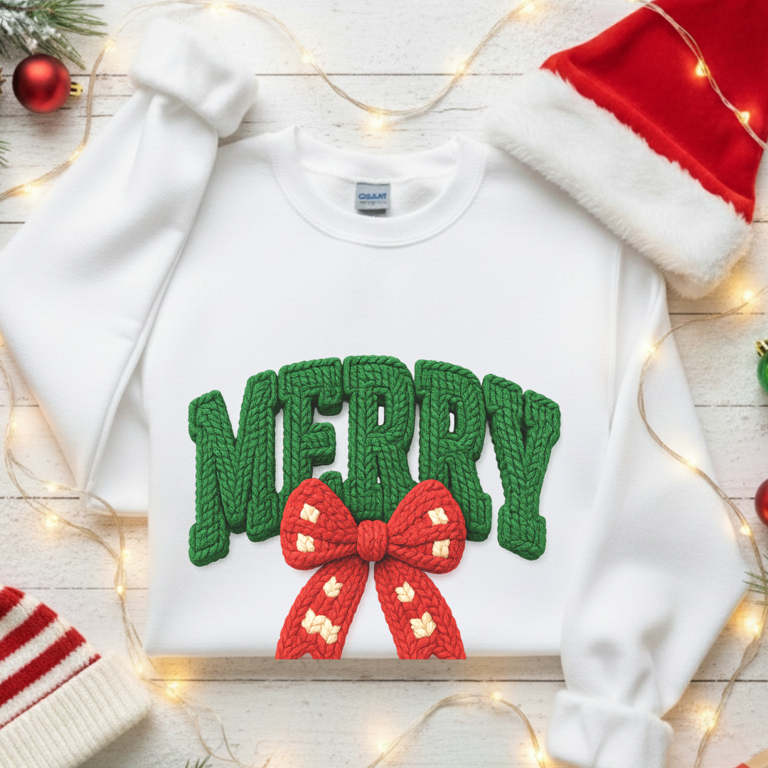 Faux Crochet Merry DTF