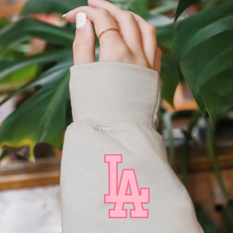 Pink L.A. Baseball Sleeve/Pocket DTF