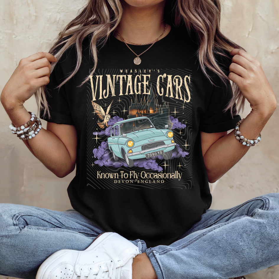 Vintage Wizard Car DTF