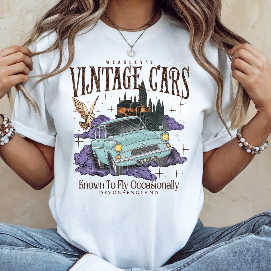 Vintage Wizard Car DTF