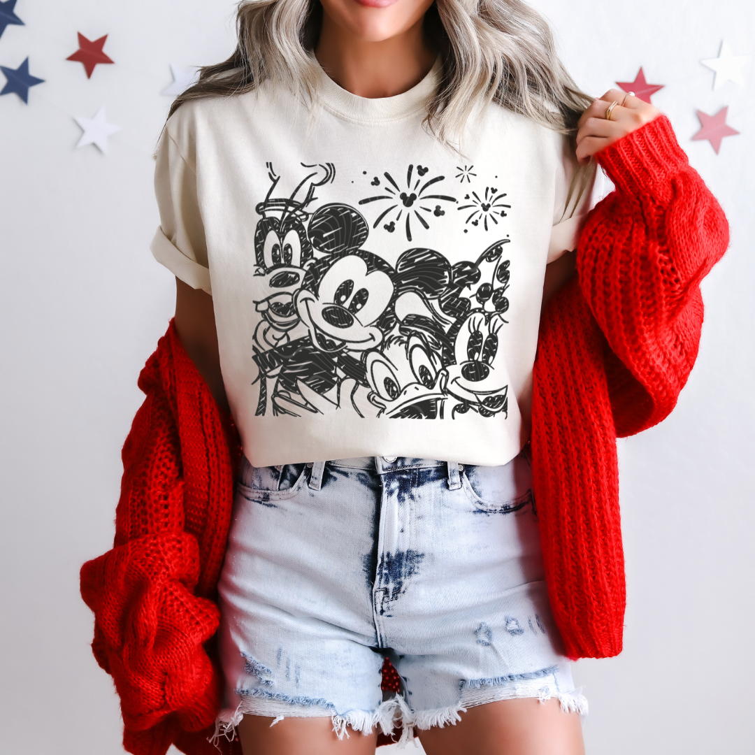 Mouse Fireworks DTF