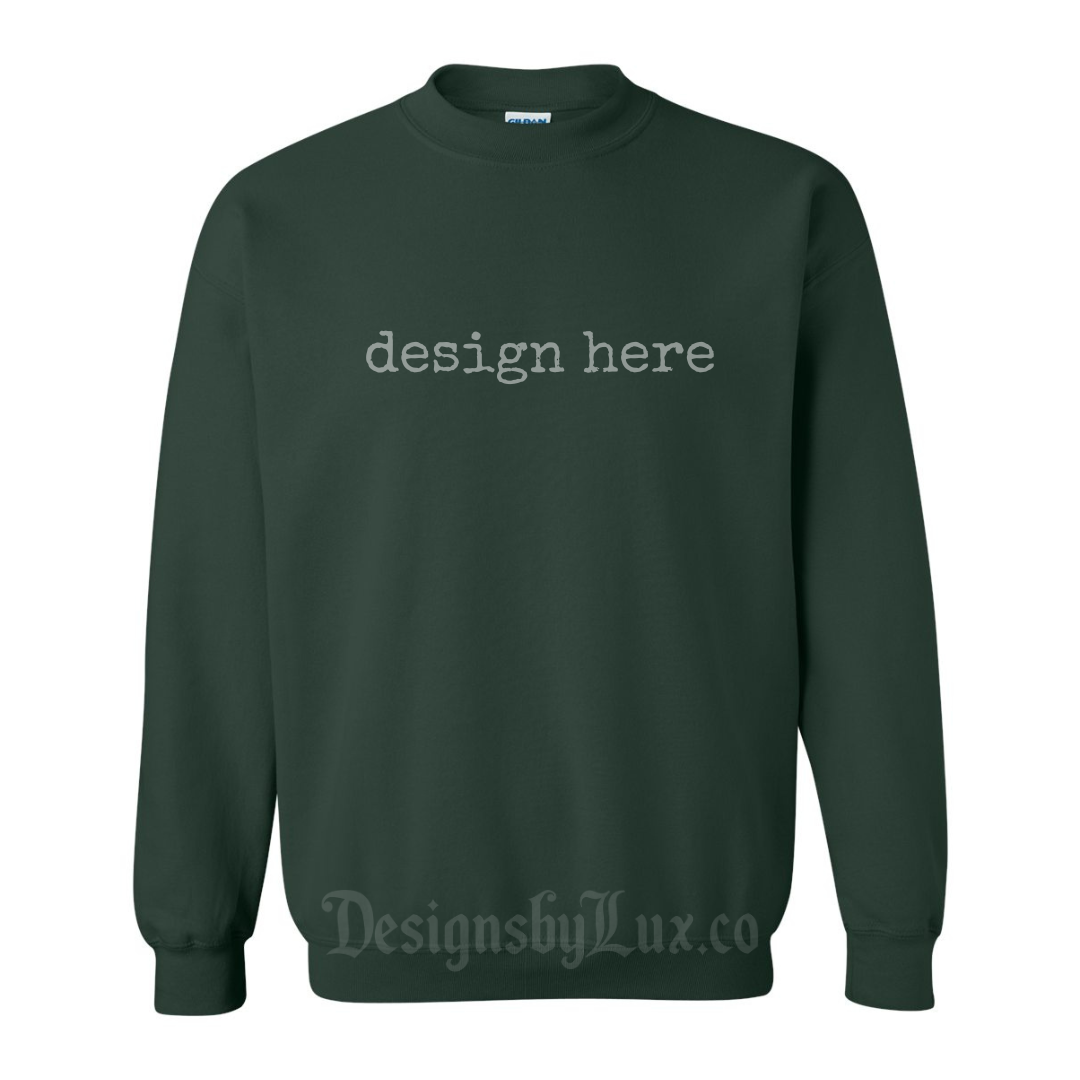 Custom Adult Crewneck Sweatshirt - FOREST GREEN