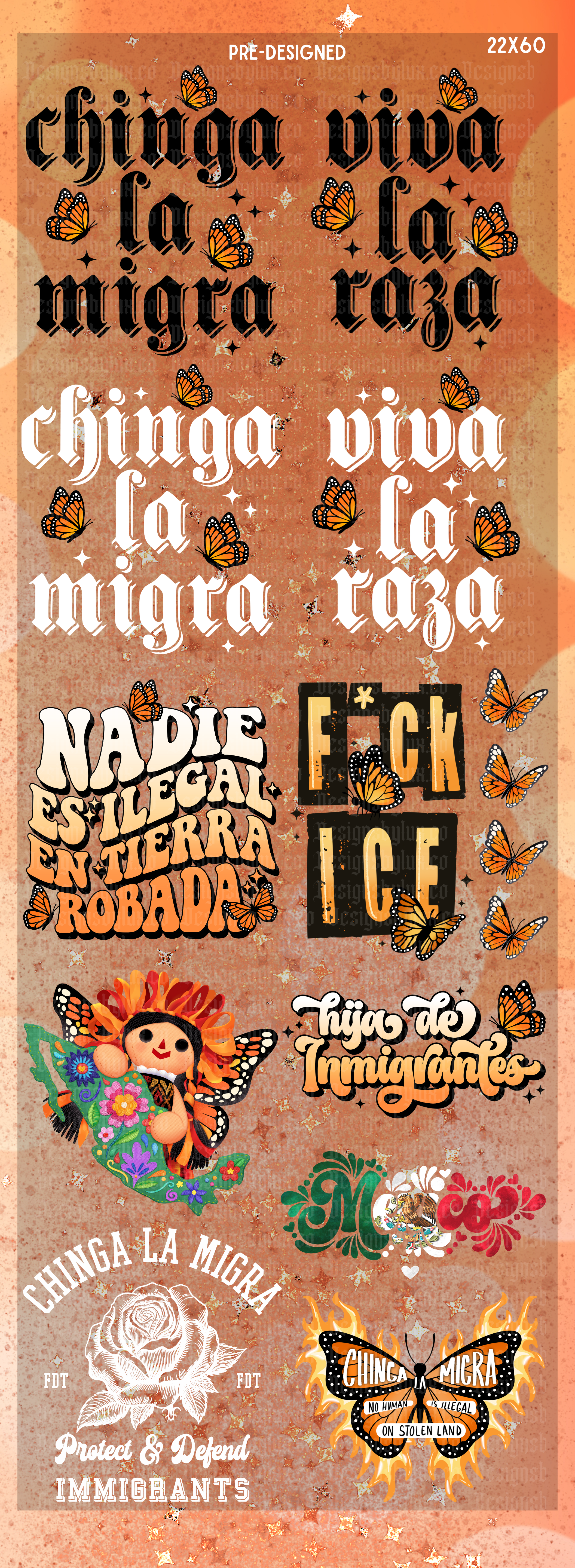 PreMade: Chinga La Migra 22x60
