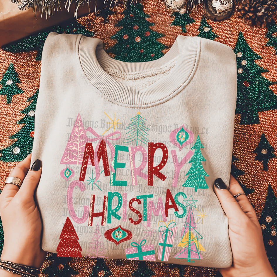 Retro Merry Christmas DTF