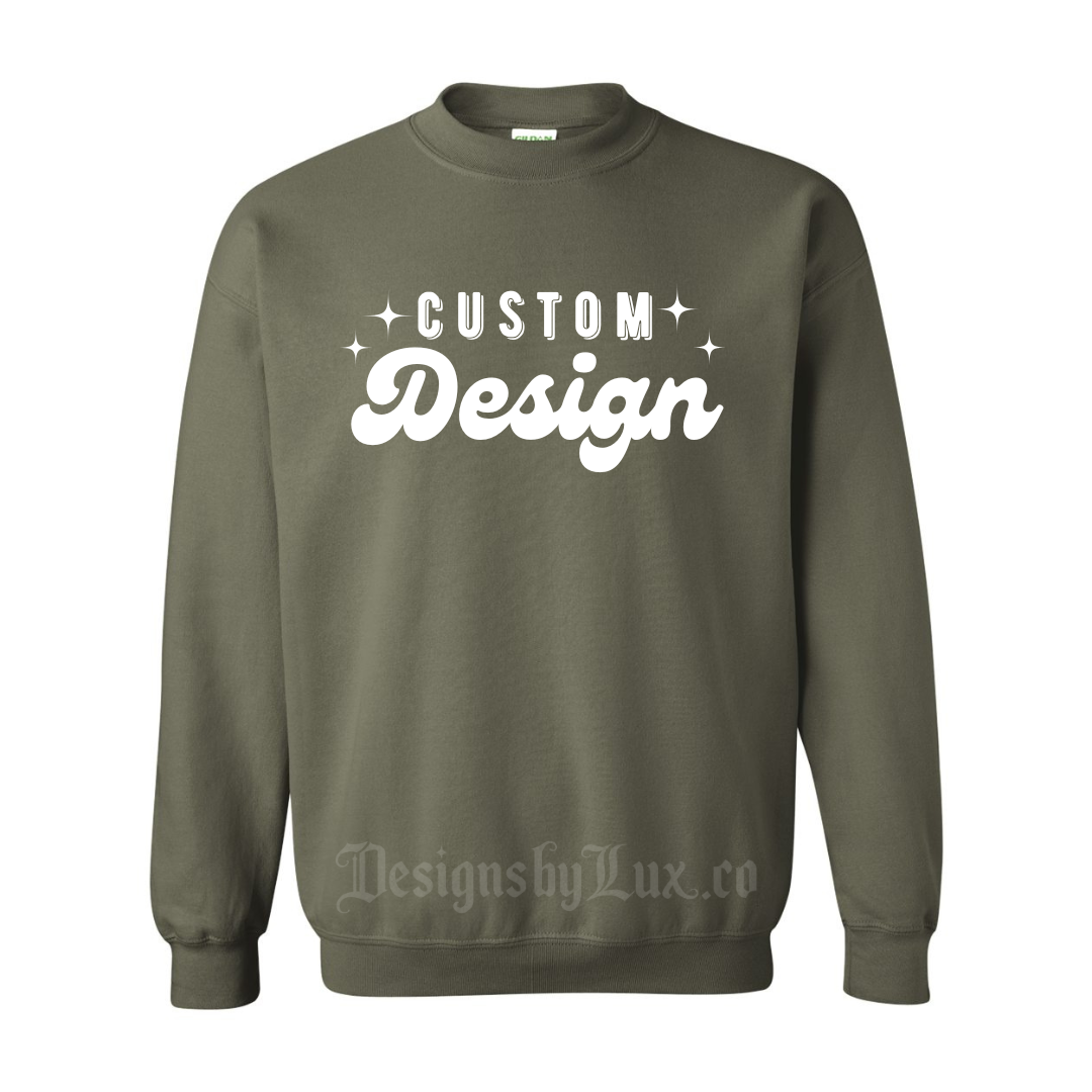 Custom Adult Crewneck Sweatshirt - MILITARY GREEN