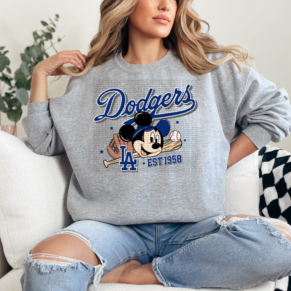 Mouse LA Baseball - Blue DTF