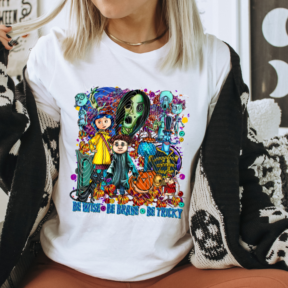 Be Tricky Button Girl DTF