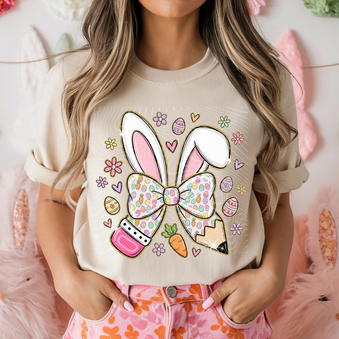 Teacher Rabbit Ears DTF