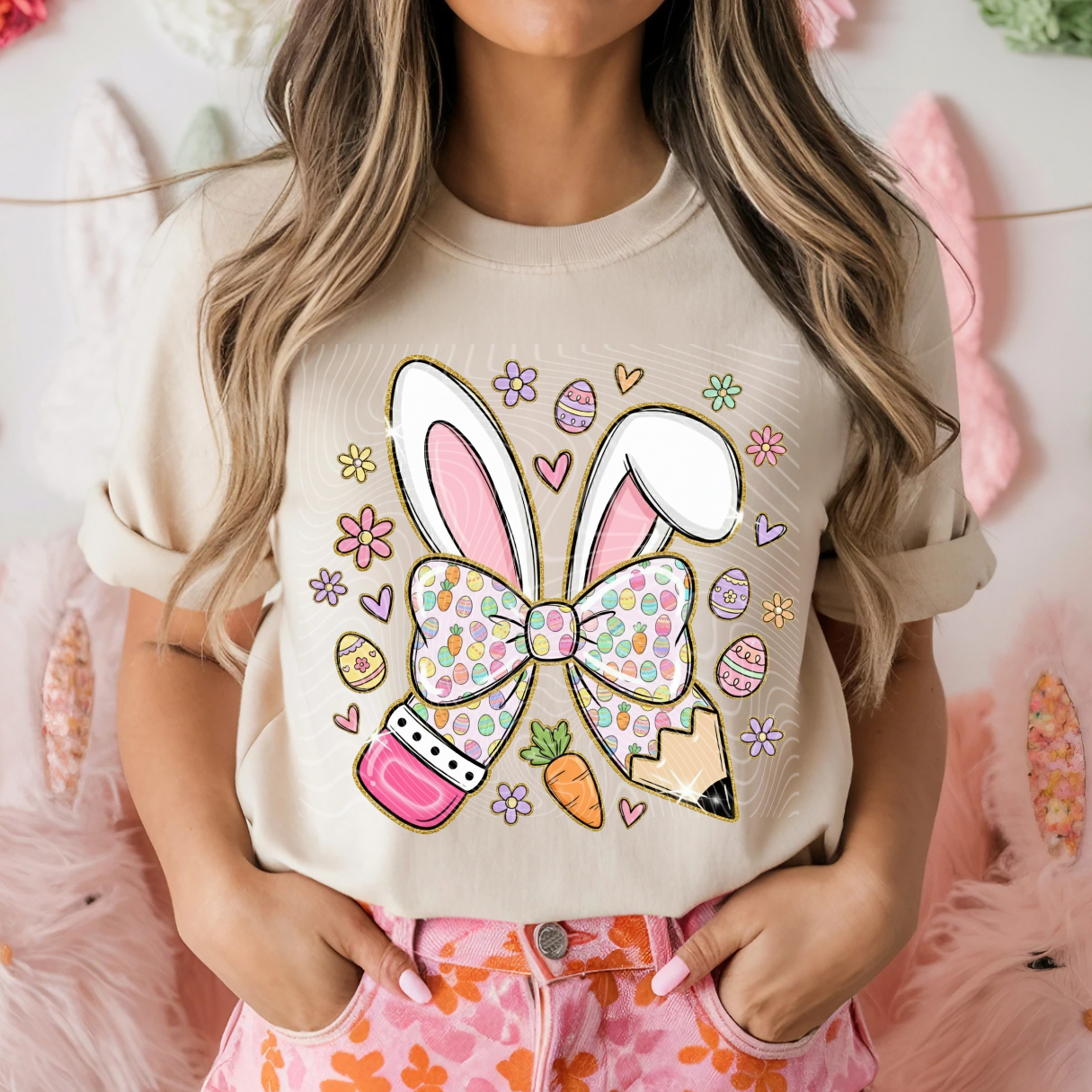Teacher Rabbit Ears DTF
