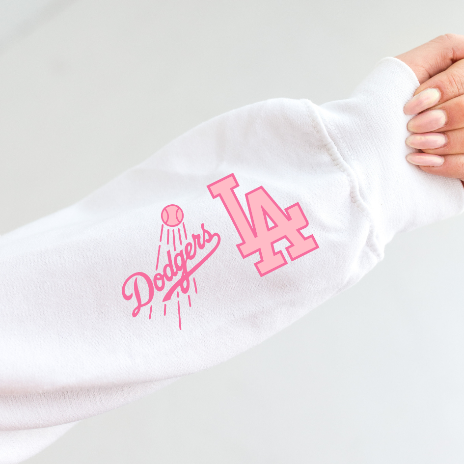 Pink L.A. Baseball Sleeve/Pocket DTF