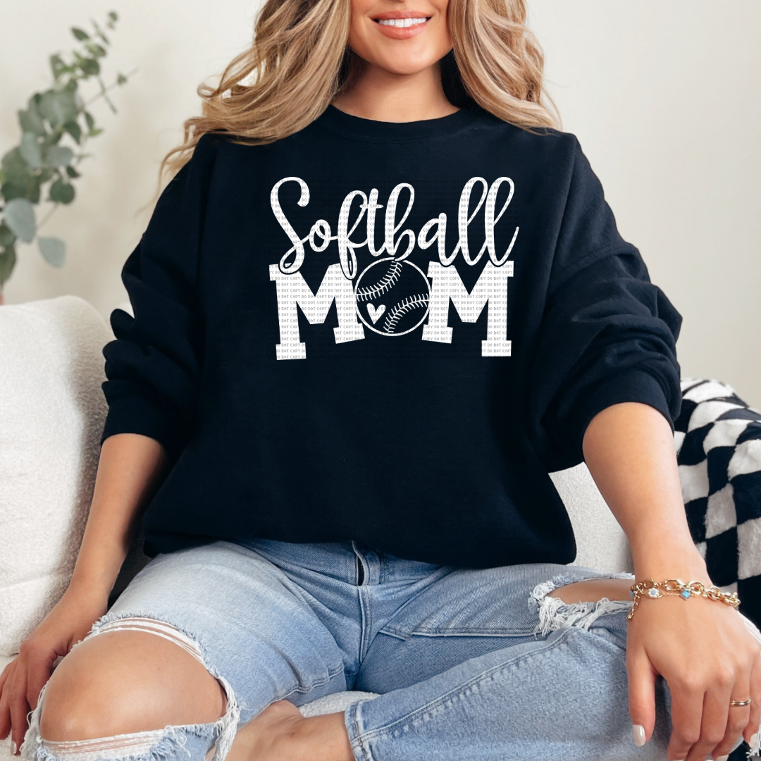 Softball Mom White DTF