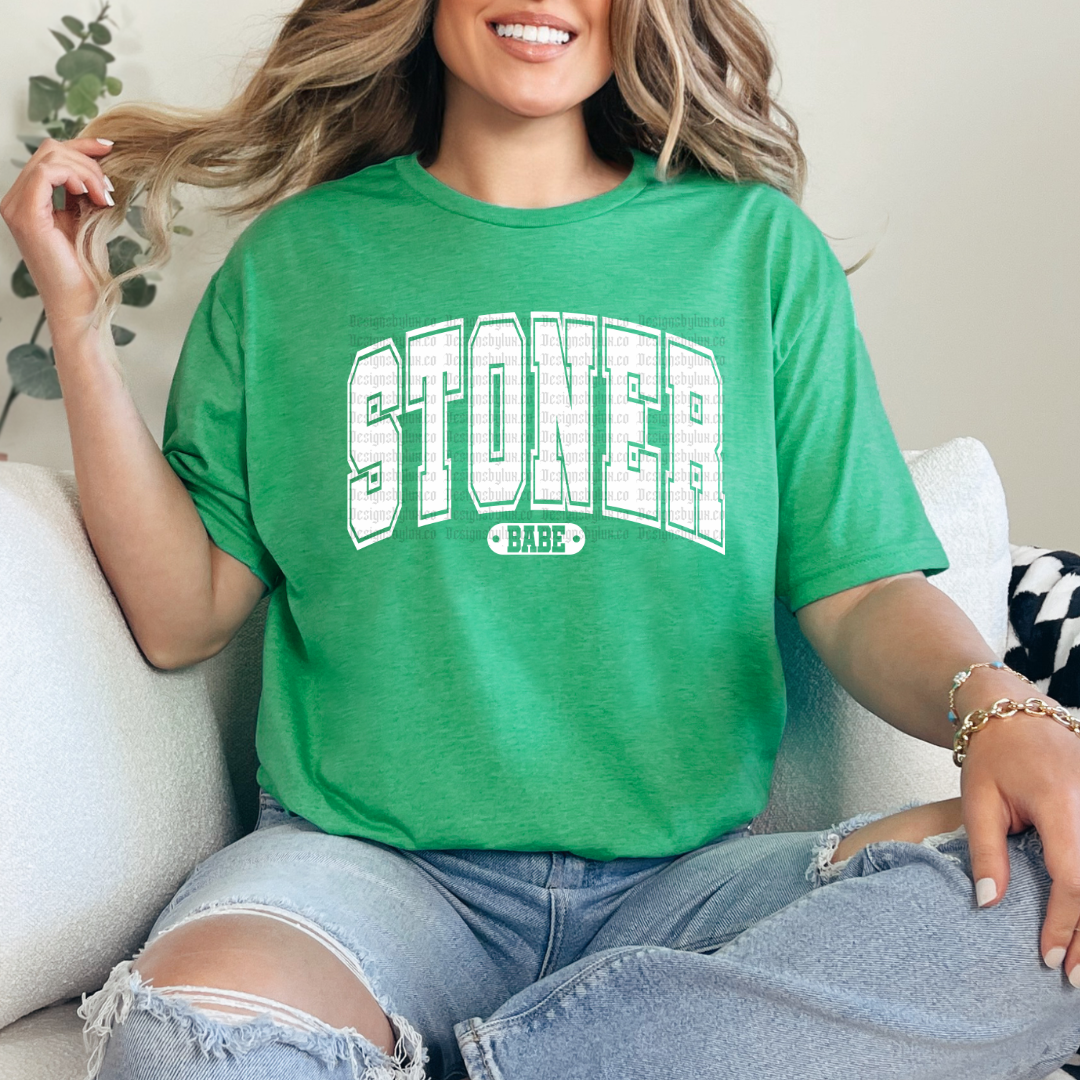 420 Stoner Babe White DTF