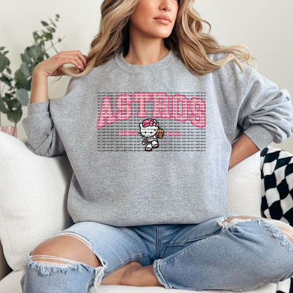 Baseball Astro Pink Kitty DTF