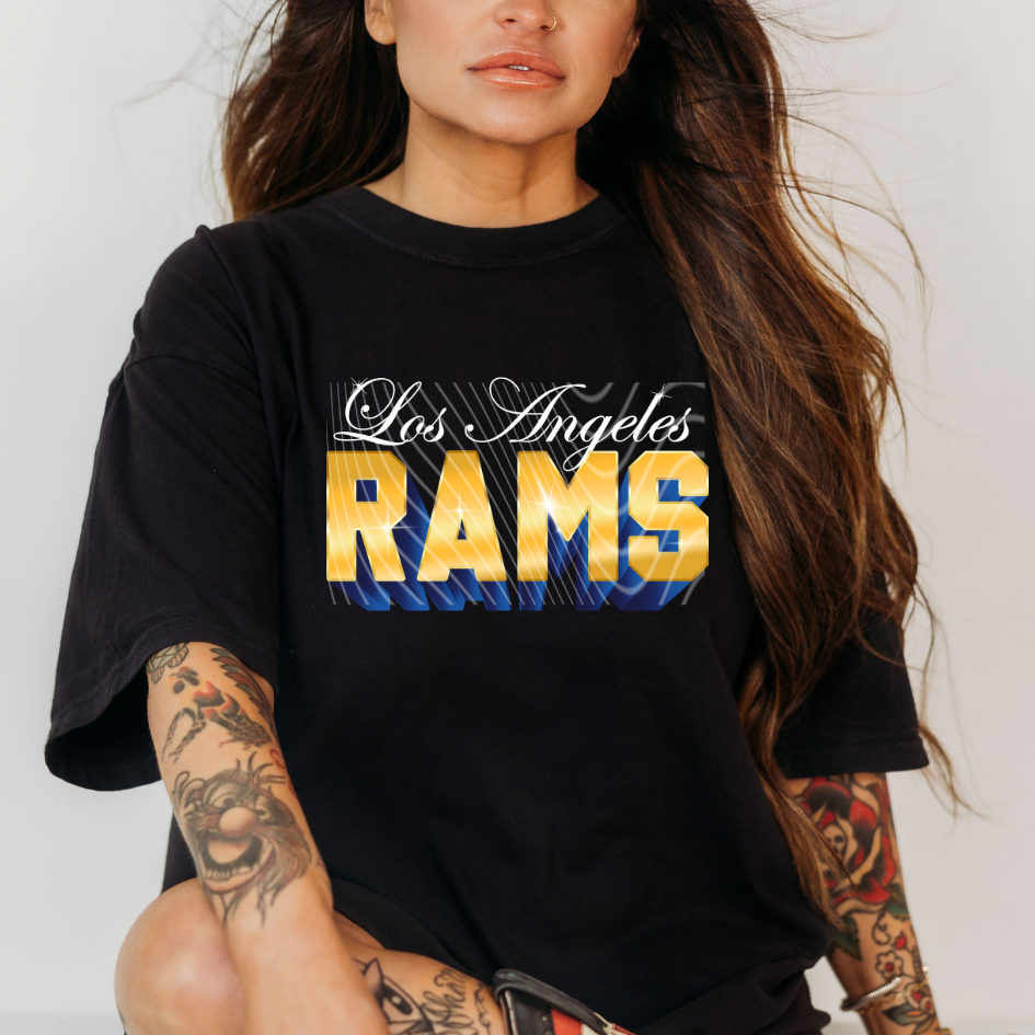 BxR FB Los Angeles Ram. Cursive DTF