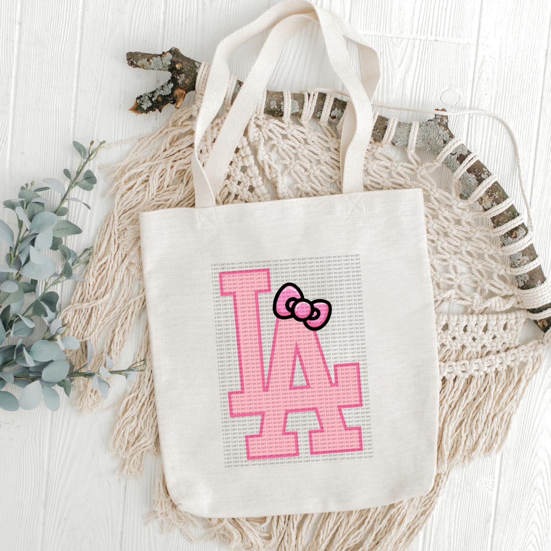 L.A. Kitty Bow Pink Full Size DTF