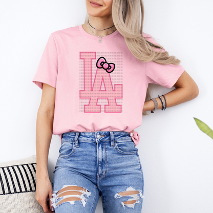 L.A. Kitty Bow Pink Full Size DTF