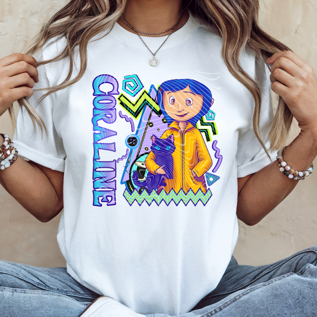 90s Button Girl DTF