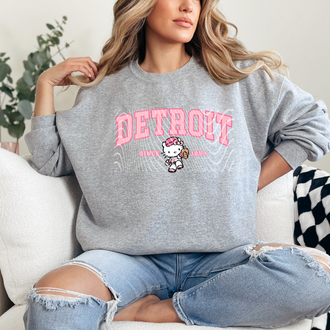 Baseball Pink Detroit HK DTF