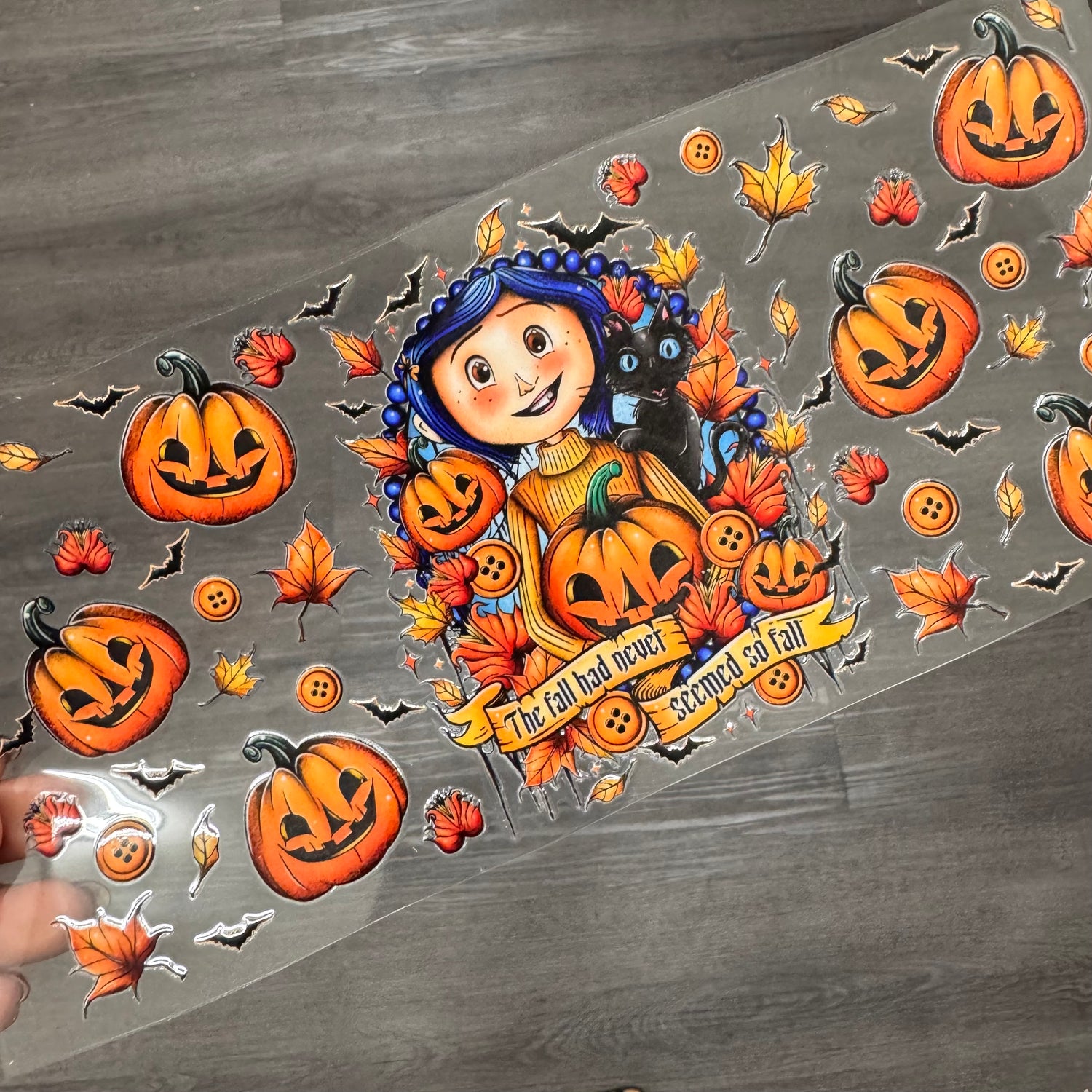 UVDTF: Autumn Button Girl Wrap