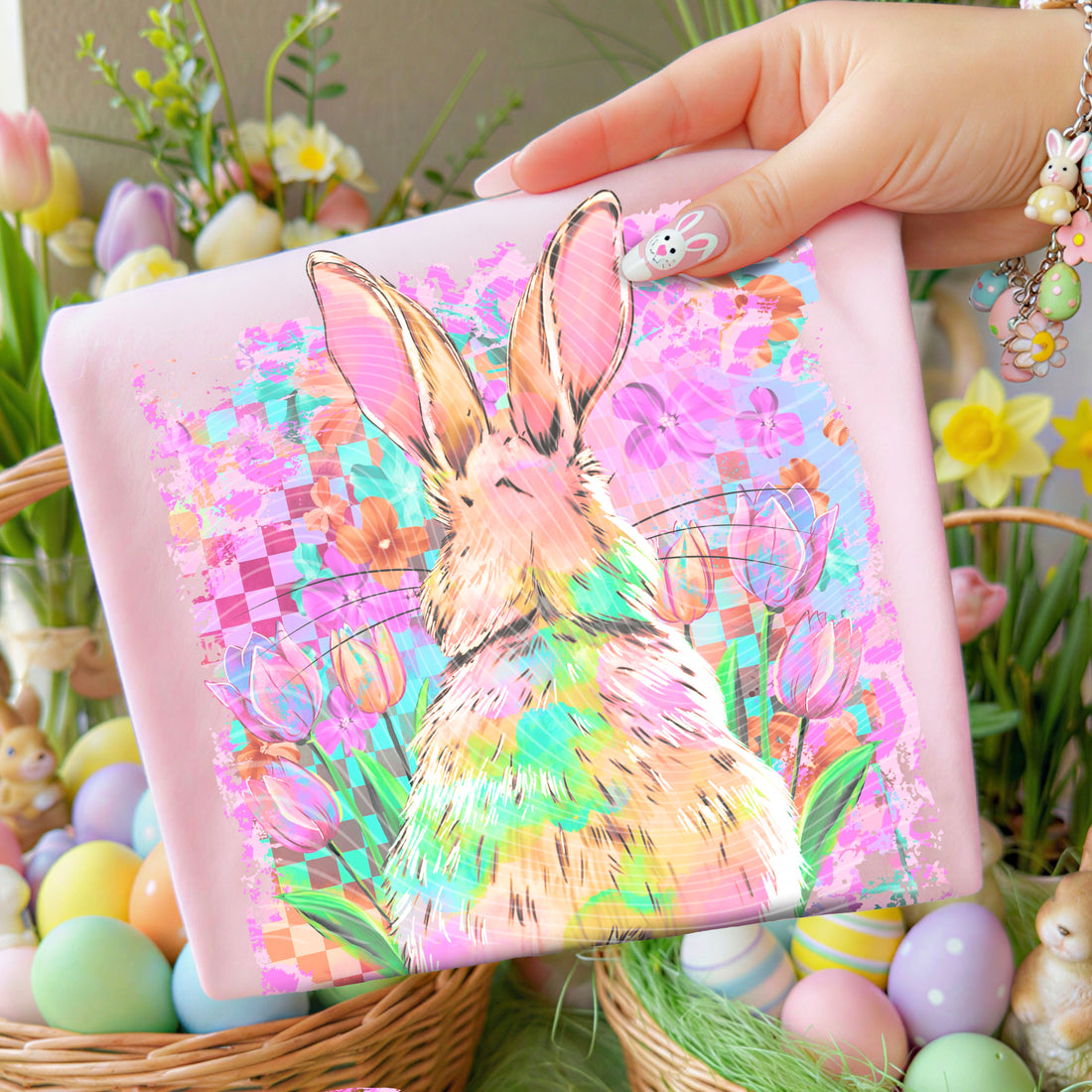 Easter Bunny Doodle Back DTF