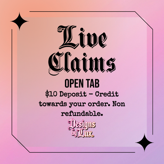 LIVE SALE • OPEN TAB • IG: DESIGNSBYLUX.CO_