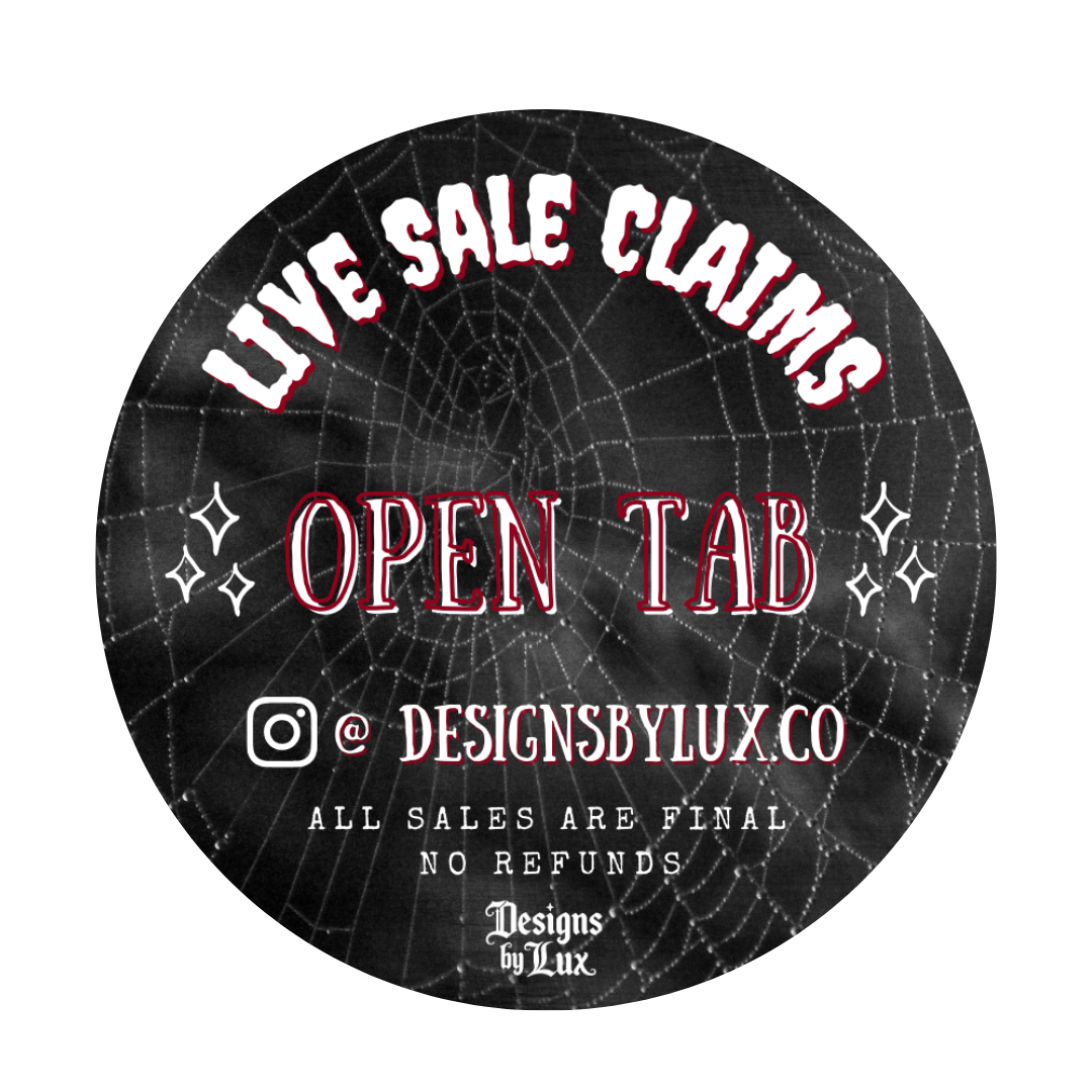 LIVE SALE • OPEN TAB • IG: DESIGNSBYLUX.CO