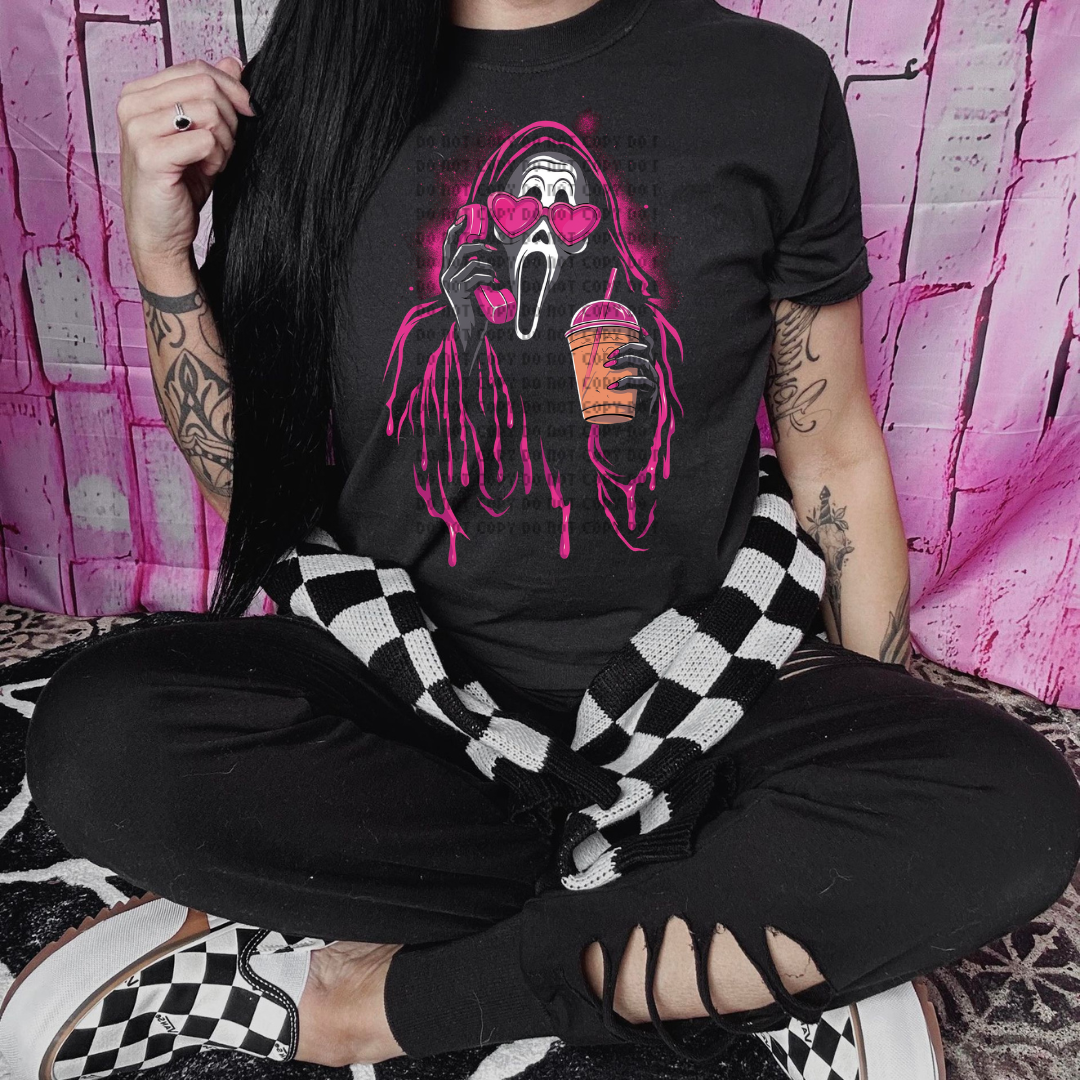 Pink Scream Coffee DTF (Dark Apparel)