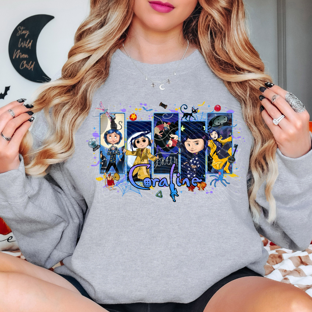 Button Girl Frames DTF