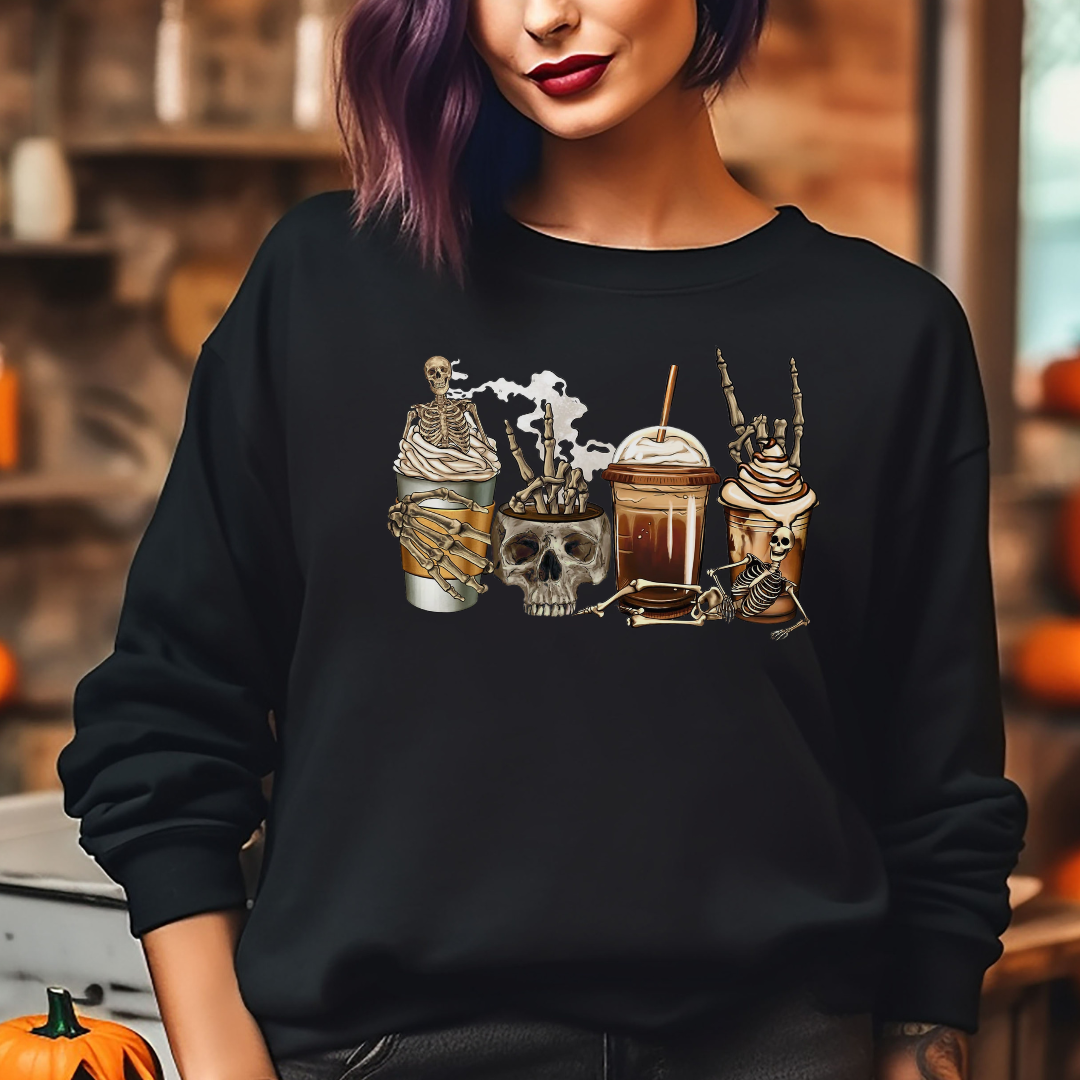 Skeleton Coffee Lattes DTF