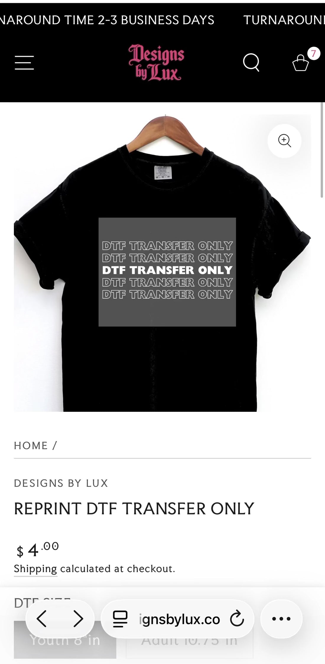 REPRINT DTF TRANSFER ONLY